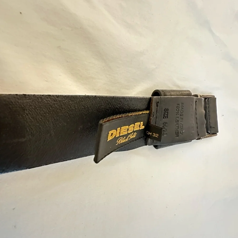 Diesel Men’s Black Gold Belt Size 32 - Picture 4 of 9